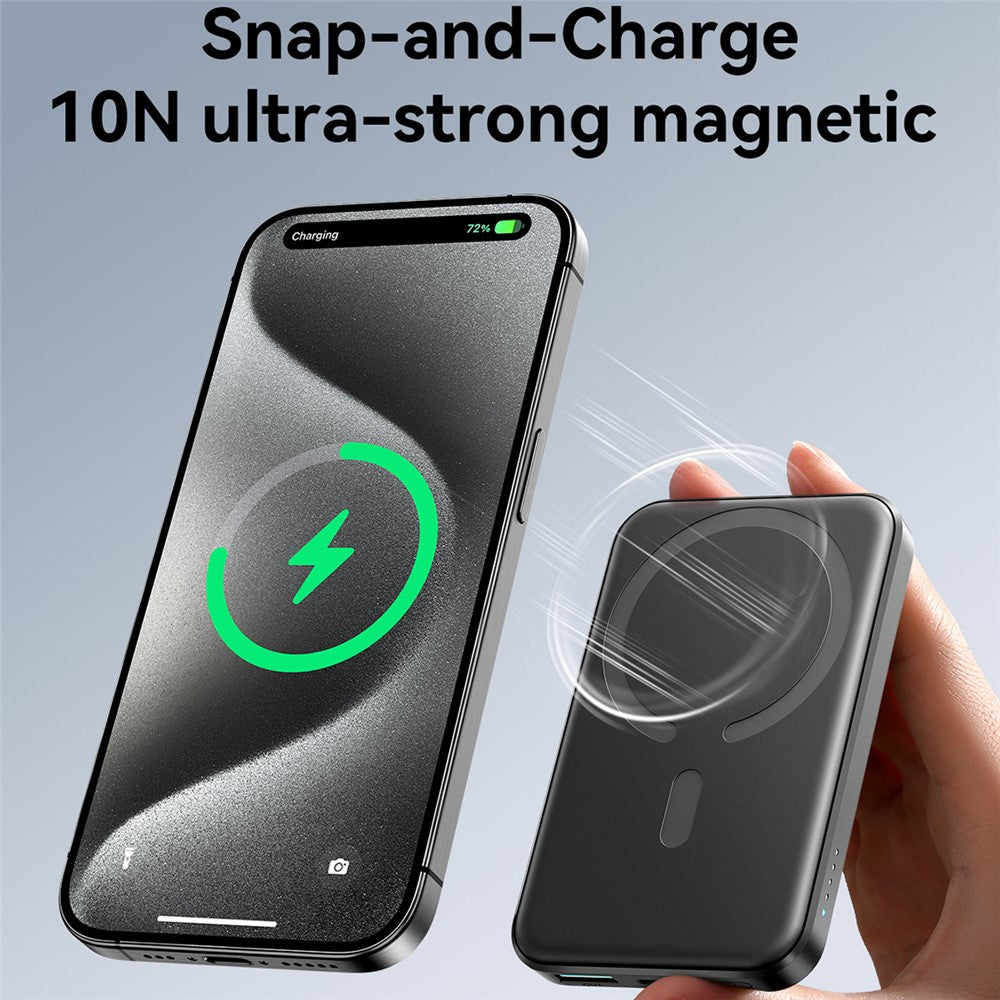 JOYROOM JR-W020 Mini 20W Fast Charging Magnetic Wireless Power Bank 5000mAh, Black
