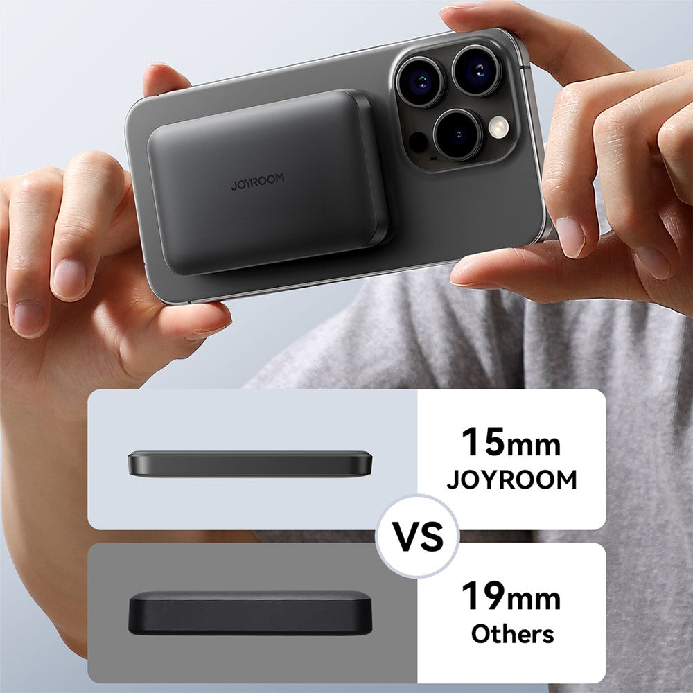 JOYROOM JR-W020 Mini 20W Fast Charging Magnetic Wireless Power Bank 5000mAh, Black