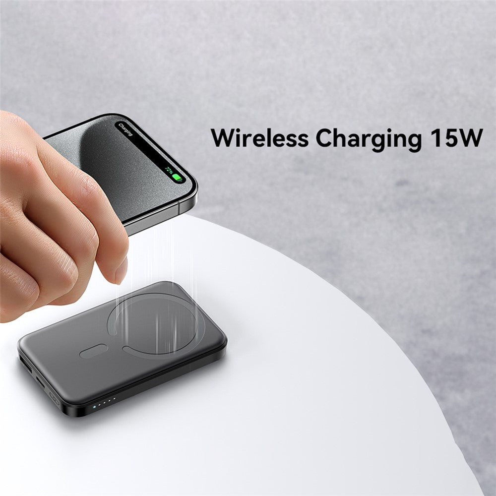 JOYROOM JR-W020 Mini 20W Fast Charging Magnetic Wireless Power Bank 5000mAh, Black