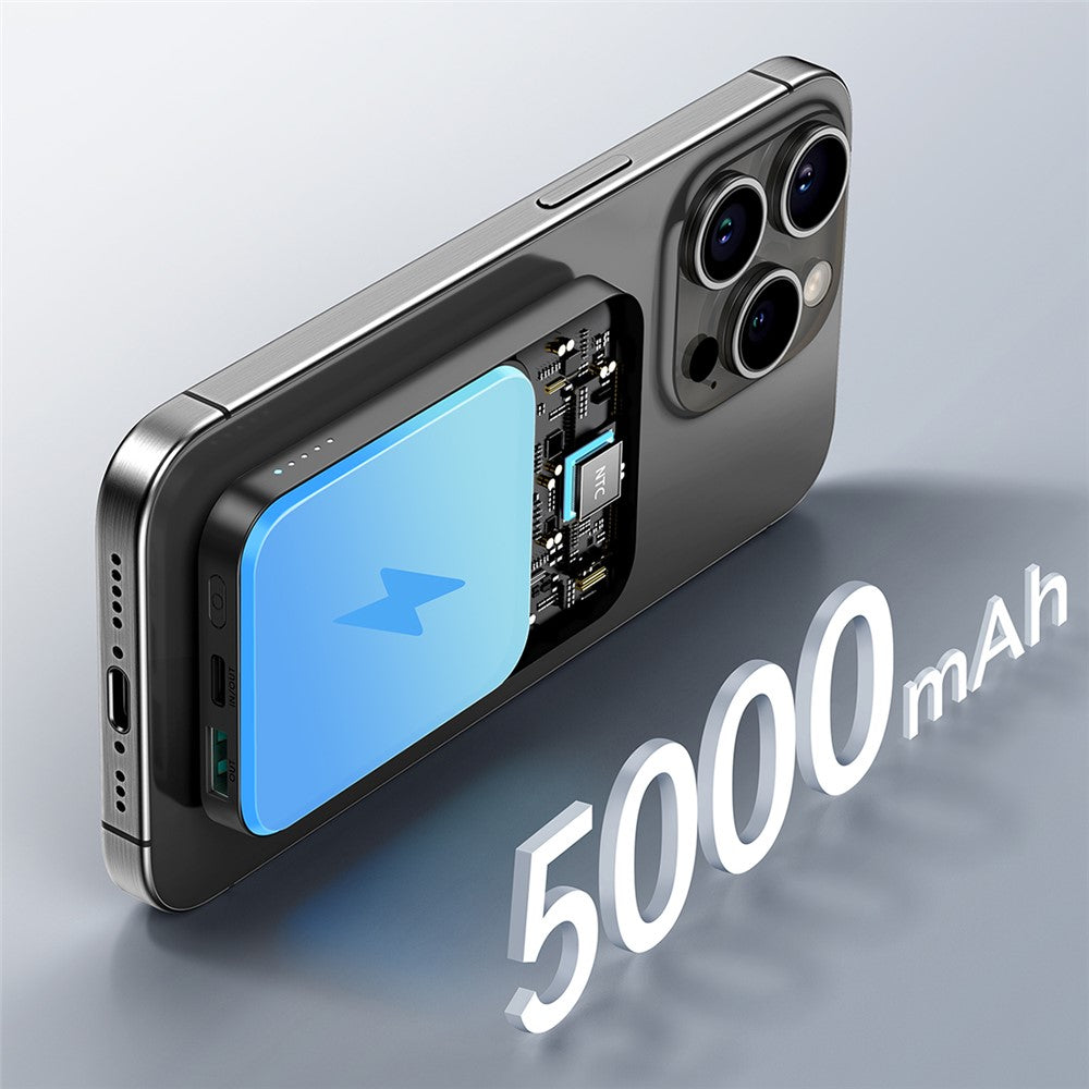 JOYROOM JR-W020 Mini 20W Fast Charging Magnetic Wireless Power Bank 5000mAh, Black