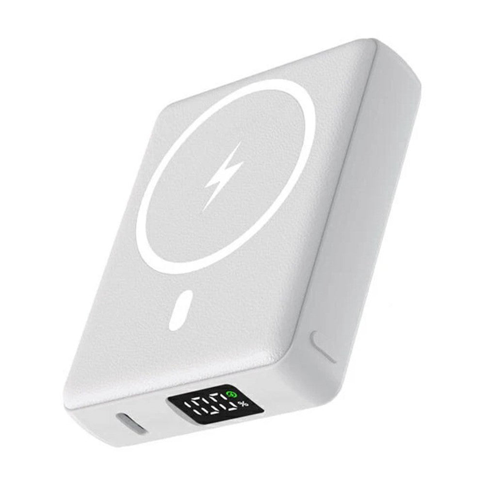 E42A 10000mAh Power Bank Leather External Battery Pack Magnetic Wireless Charger