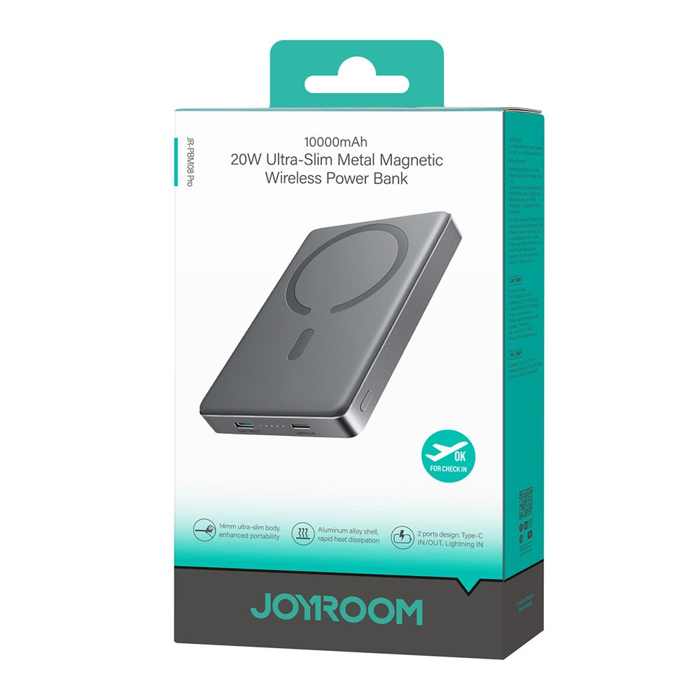 JOYROOM JR-PBM08Pro 20W Metal Magnetic Wireless Power Bank 10000mAh External Battery