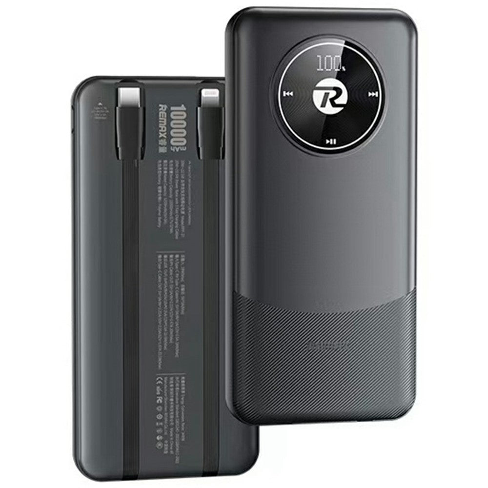 REMAX RPP-37 10000mAh Power Bank 20W + 22.5W Dual Fast Charging Built-In Cables For iPhone  /  Android