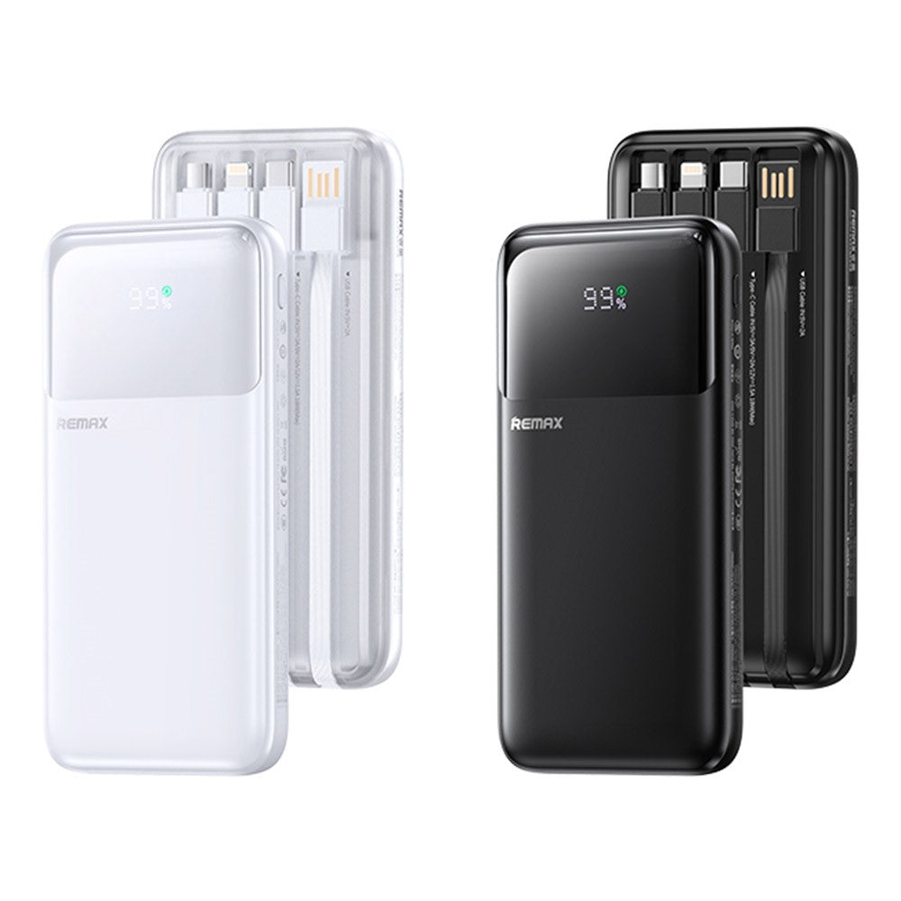 REMAX FCP-1 10000mAh Power Bank LED Digital Display 20W + 22.5W Fast Charging Mobile Charger Built-In Cable