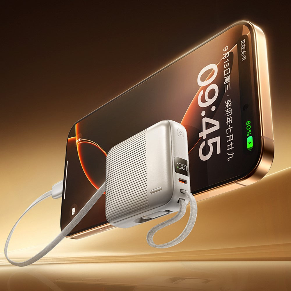 REMAX FC-05 22.5W Power Bank 10000mAh Portable Charger with Built-In Fast Charging Cable