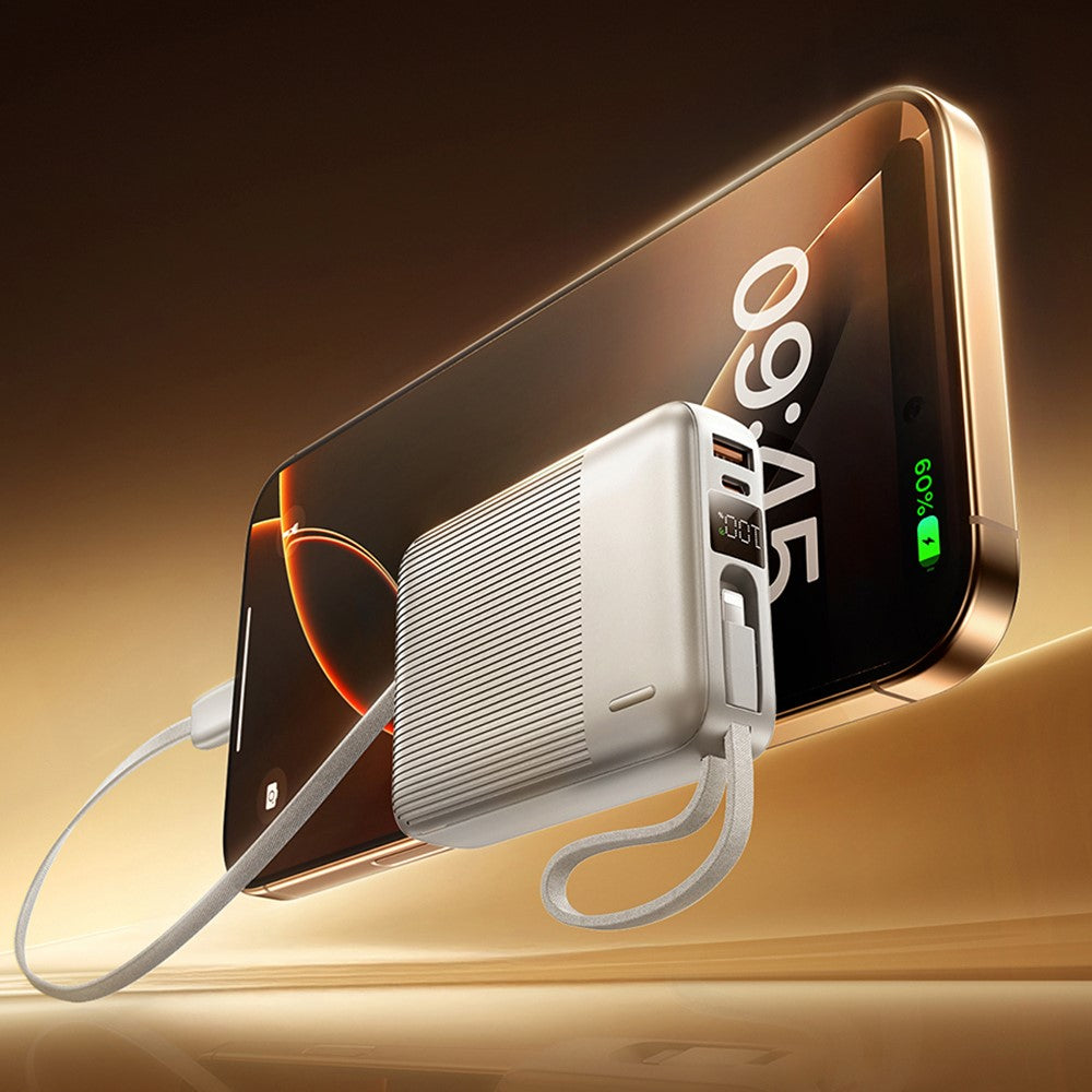 REMAX FC-06 22.5W Power Bank 20000mAh Portable Charger with Built-In Fast Charging Cable