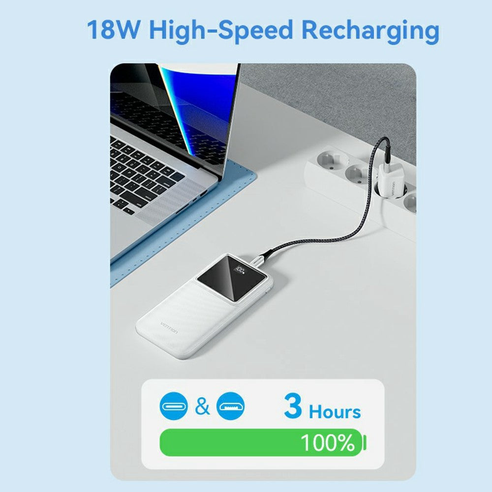 VENTION FHK Series 10000mAh 22.5W Power Bank Digital Display Portable Phone External Battery
