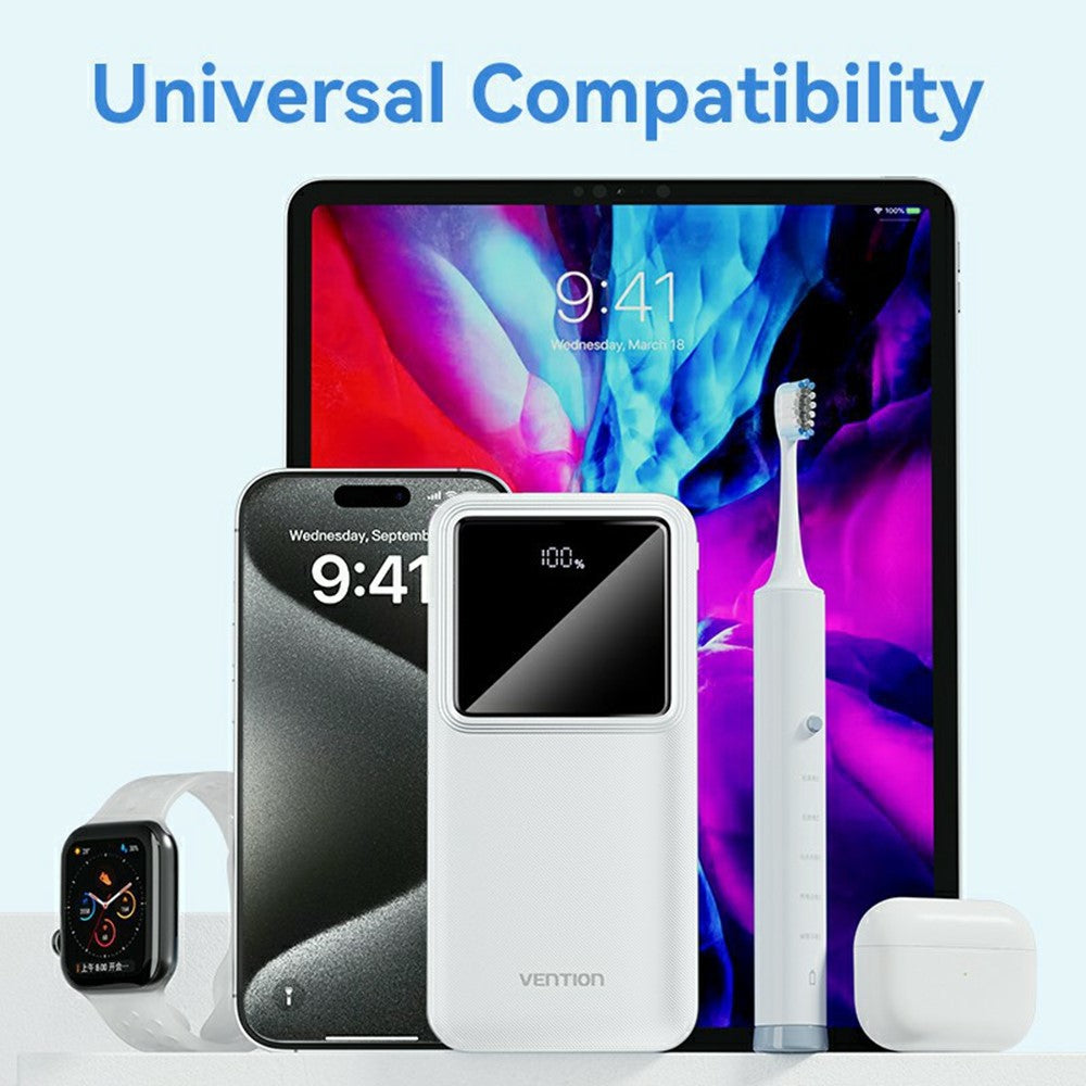 VENTION FHK Series 10000mAh 22.5W Power Bank Digital Display Portable Phone External Battery