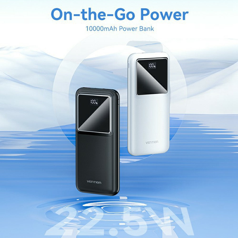 VENTION FHK Series 10000mAh 22.5W Power Bank Digital Display Portable Phone External Battery