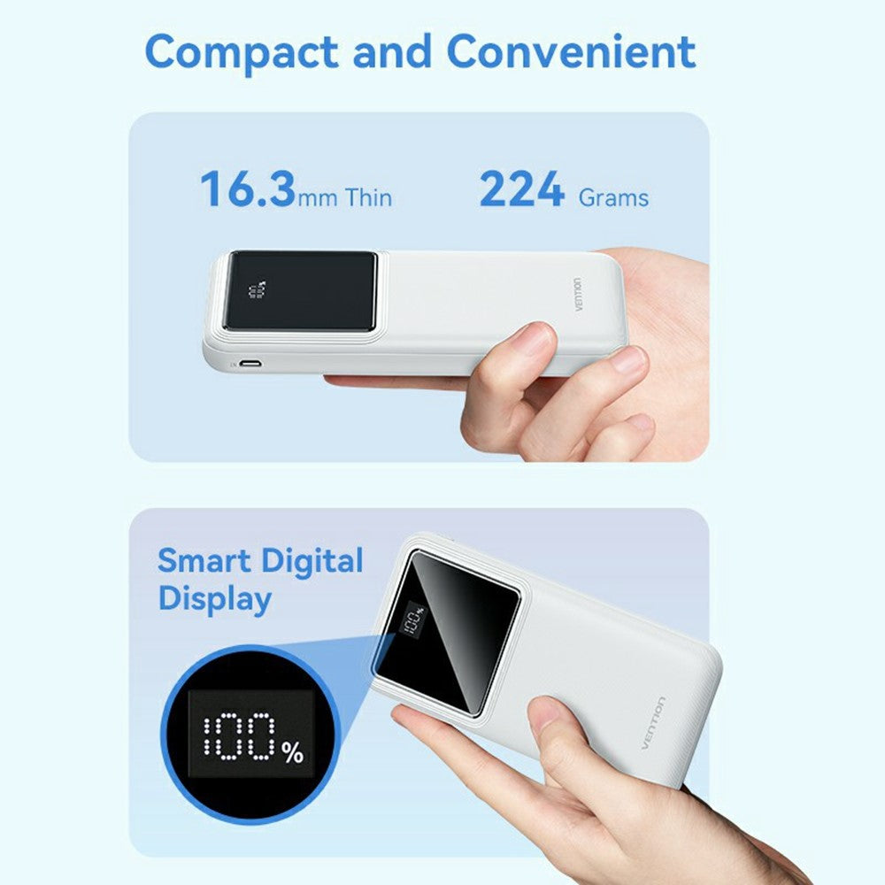 VENTION FHK Series 10000mAh 22.5W Power Bank Digital Display Portable Phone External Battery