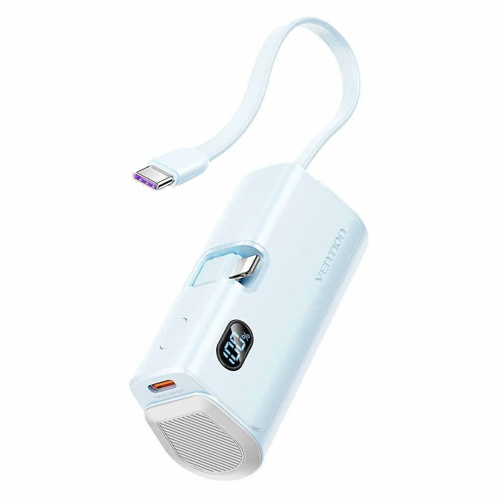 VENTION FHR Series 4800mAh Power Bank 22.5W Fast Charging Portable Charger with Foldable iP Plug and Type C Cable