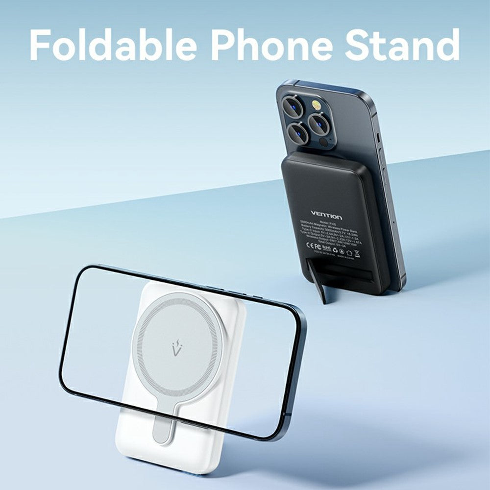 VENTION FHS Series 5000mAh Magnetic Wireless Charging Power Bank with 20W Type C Output