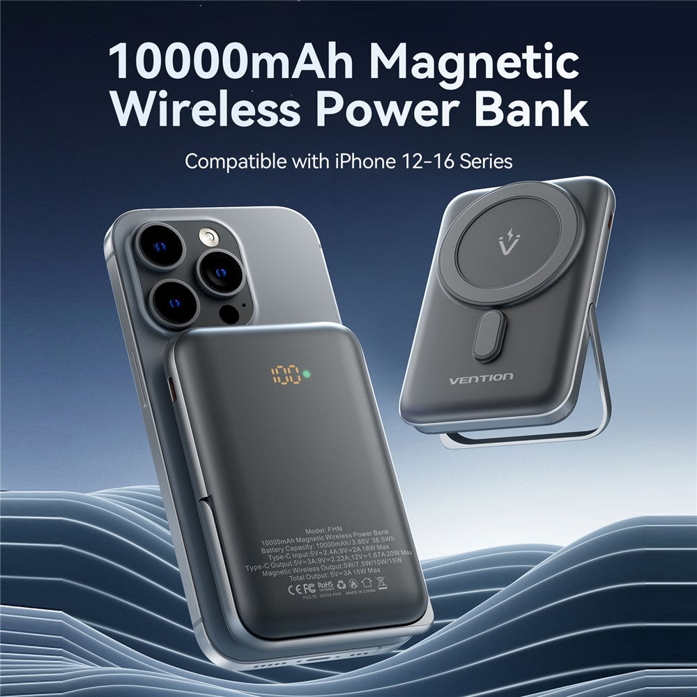 VENTION FHN Series 10000mAh Magnetic Wireless Charging Power Bank 20W Fast Charging Portable Charger