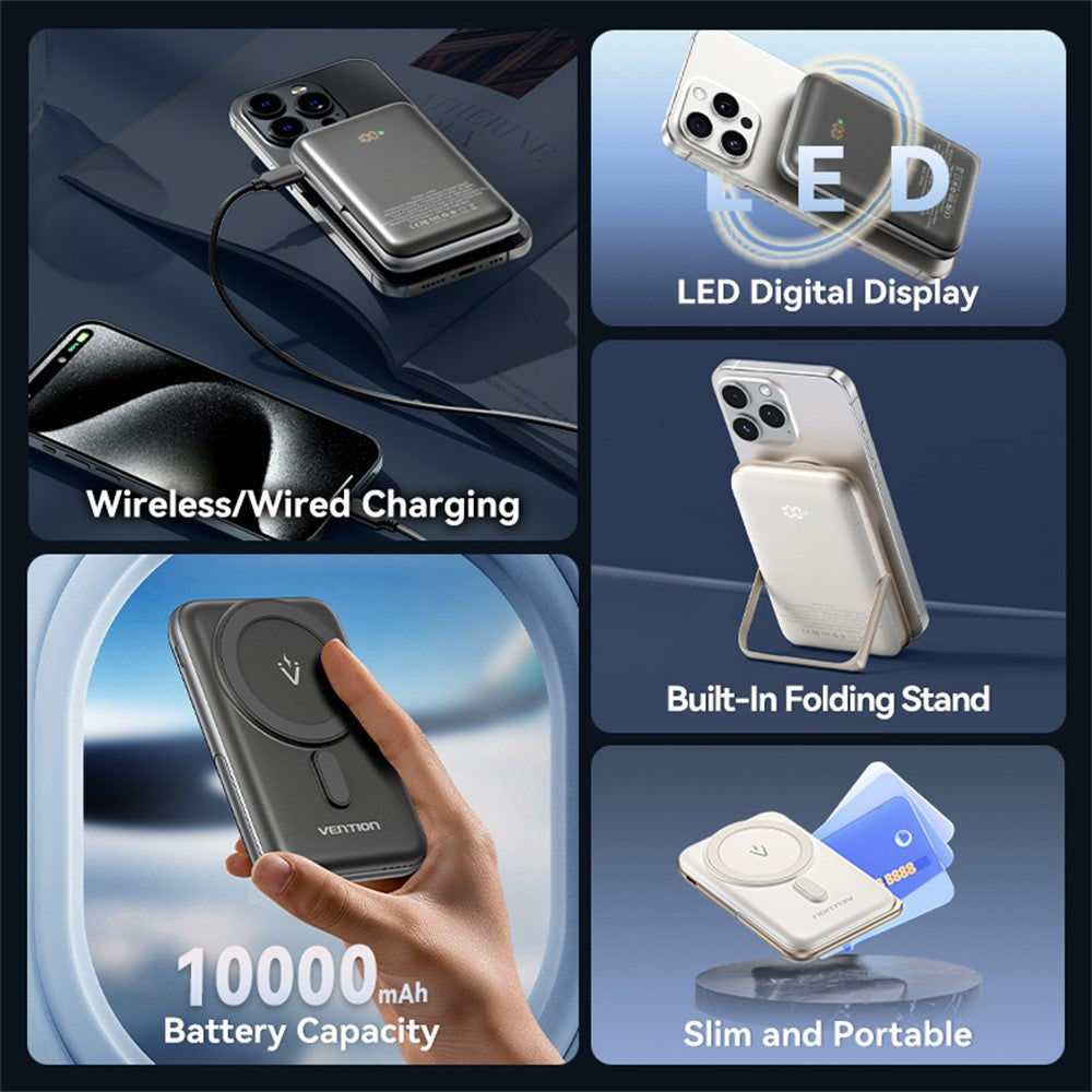 VENTION FHN Series 10000mAh Magnetic Wireless Charging Power Bank 20W Fast Charging Portable Charger