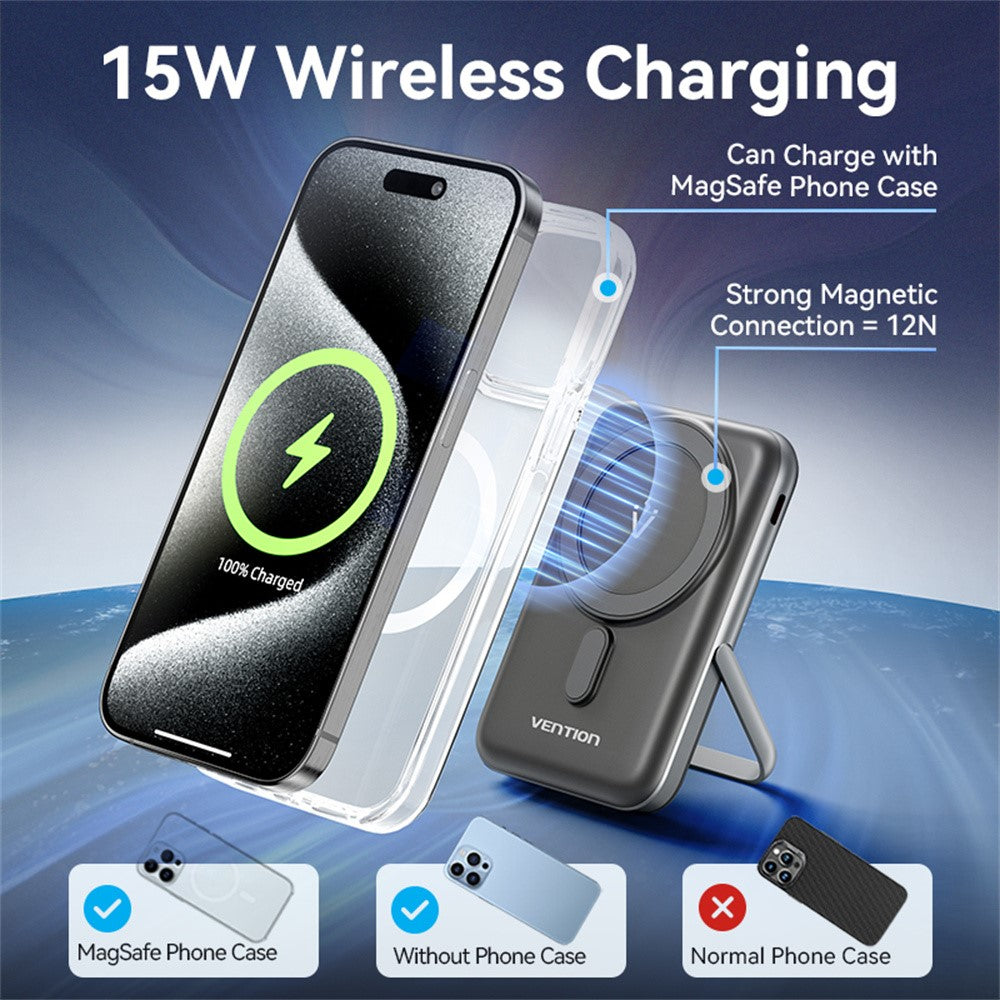 VENTION FHN Series 10000mAh Magnetic Wireless Charging Power Bank 20W Fast Charging Portable Charger