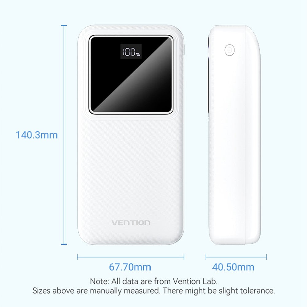 VENTION FHM Series 30000mAh Power Bank 22.5W Fast Charging Portable Charger with Type C + Dual USB Output
