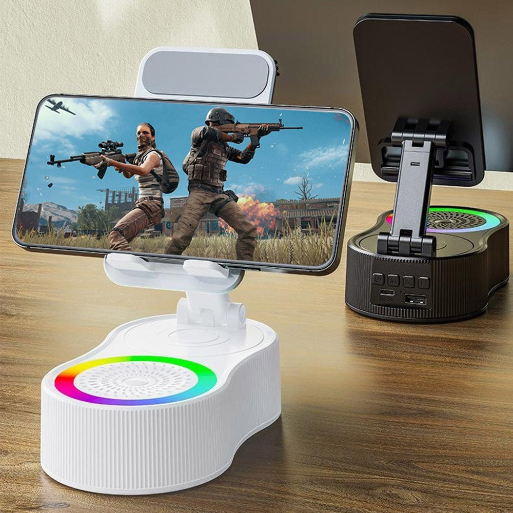 3-in-1 Bluetooth Speaker, Phone Stand & Power Bank – Ambient Light