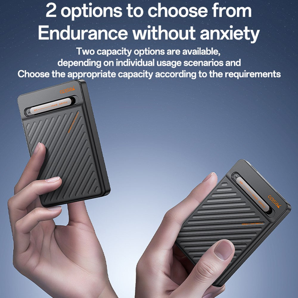 YESIDO YP77 Magnetic Wireless Charging 5000mAh Phone Power Bank with Built-in Cable + Kickstand