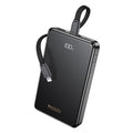 YESIDO YP75 10000mAh Digital Display Portable Charger 22.5W Fast Charging Power Bank Built In iP Cable