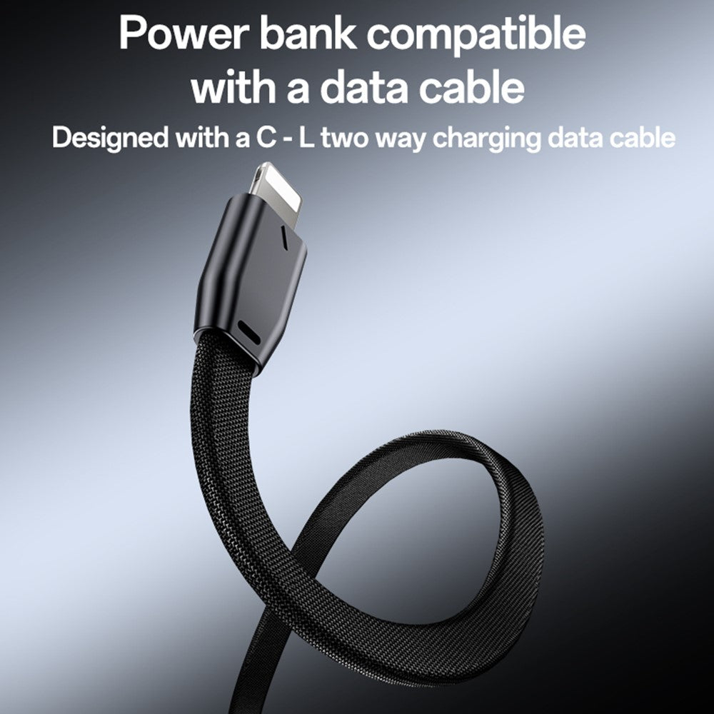 YESIDO YP75 10000mAh Digital Display Portable Charger 22.5W Fast Charging Power Bank Built In iP Cable