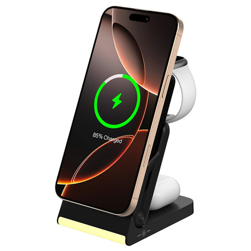 3-in-1 Magnetic Wireless Charger with 10000mAh Power Bank – Phone, Watch & Earphone
