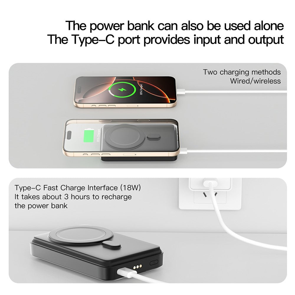 3-in-1 Magnetic Wireless Charger with 10000mAh Power Bank – Phone, Watch & Earphone