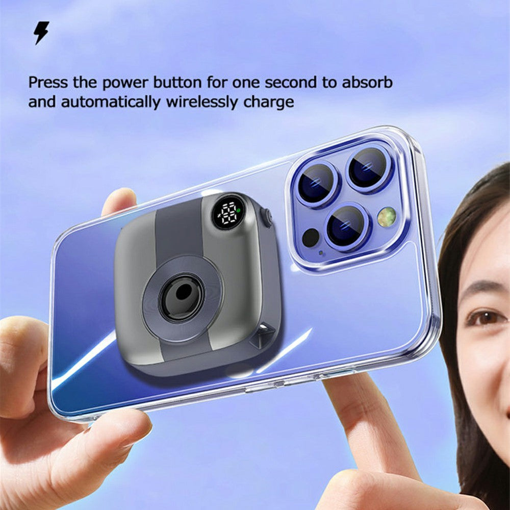 E49B Camera Shape 10000mAh Magnetic Power Bank 15W Wireless Charging Phone Charger