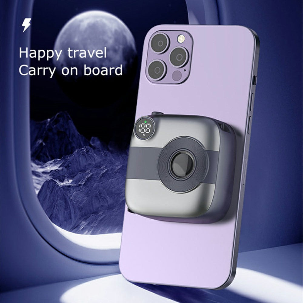E49B Camera Shape 10000mAh Magnetic Power Bank 15W Wireless Charging Phone Charger