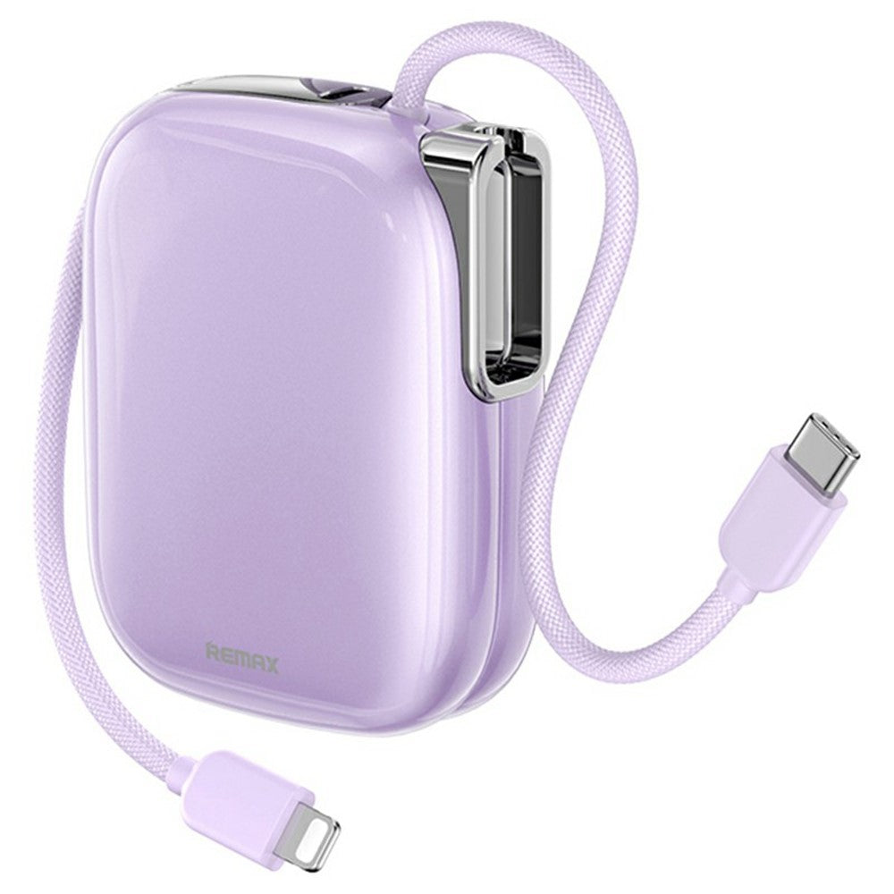 REMAX FP-38 10000mAh Power Bank QC 22.5W Fast Charging Portable Charger with Built-in Cable