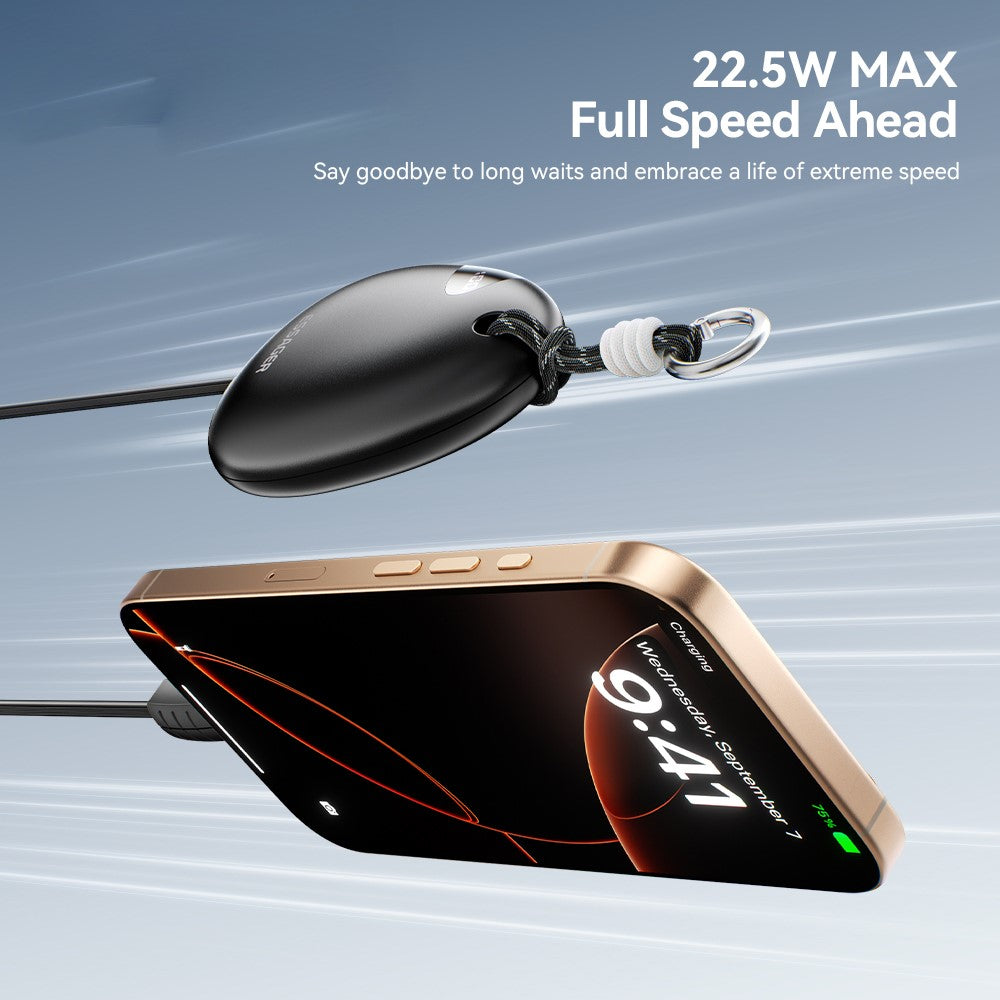 ESSAGER 10000mAh 22.5W Fast Charging Power Bank with Retractable Type-C Cable Large Capacity Battery Pack