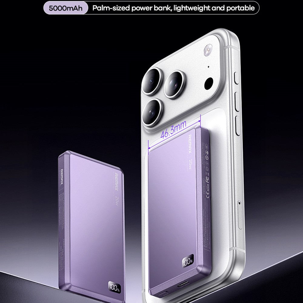REMAX FP-36 PD20 5000mAh Digital Display Power Bank Fast Charging Magnetic Wireless Charger
