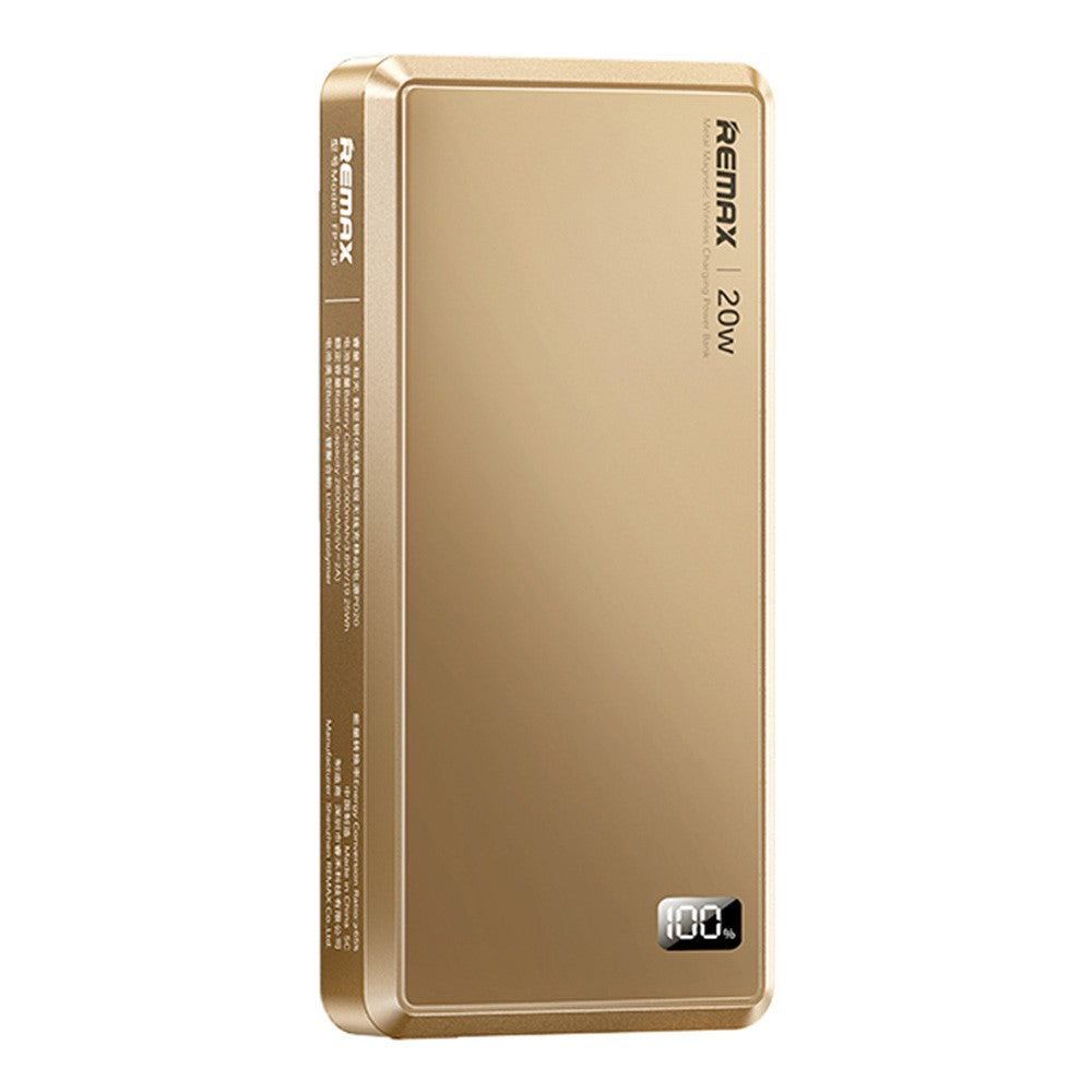 REMAX FP-36 PD20 5000mAh Digital Display Power Bank Fast Charging Magnetic Wireless Charger
