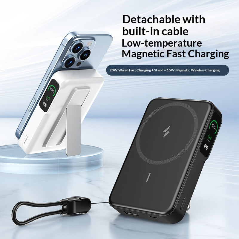C56 10000mAh Magnetic Wireless Power Bank 15W Fast Charging Portable Charger with Detachable Type-C Cable