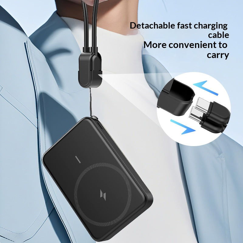 C56 10000mAh Magnetic Wireless Power Bank 15W Fast Charging Portable Charger with Detachable Type-C Cable
