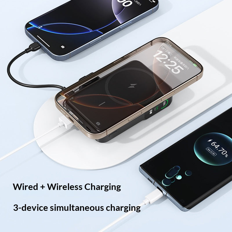 C56 10000mAh Magnetic Wireless Power Bank 15W Fast Charging Portable Charger with Detachable Type-C Cable