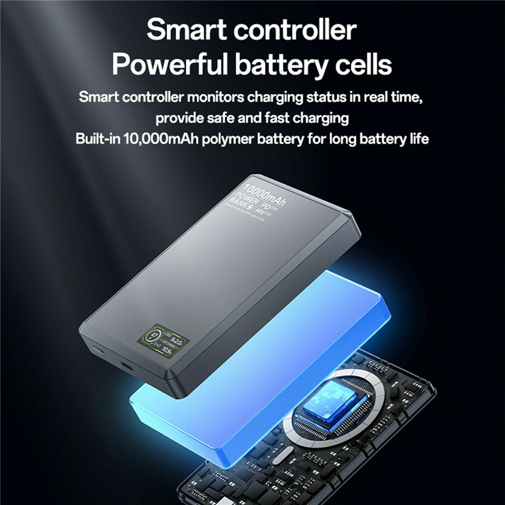 YESIDO YP91 10000mAh 20W PD Fast Charging Power Bank Magnetic Wireless Charger with Dynamic TFT Display