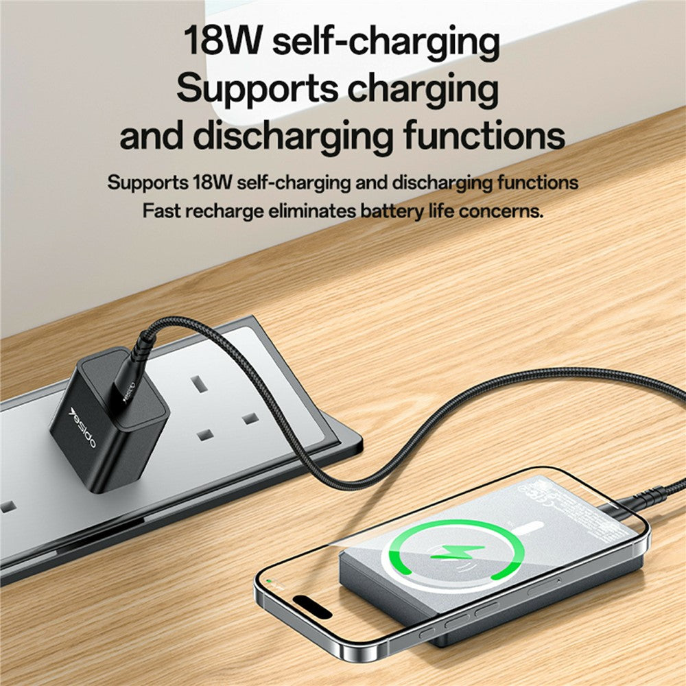YESIDO YP91 10000mAh 20W PD Fast Charging Power Bank Magnetic Wireless Charger with Dynamic TFT Display