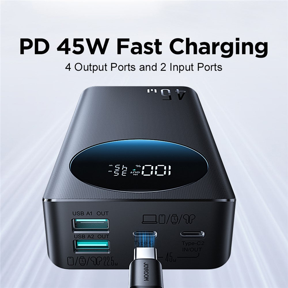 JOYROOM JR-PBF02 Pro 20000mAh Power Bank 45W Fast Charging Digital Display Portable Charger with 4 Port Output