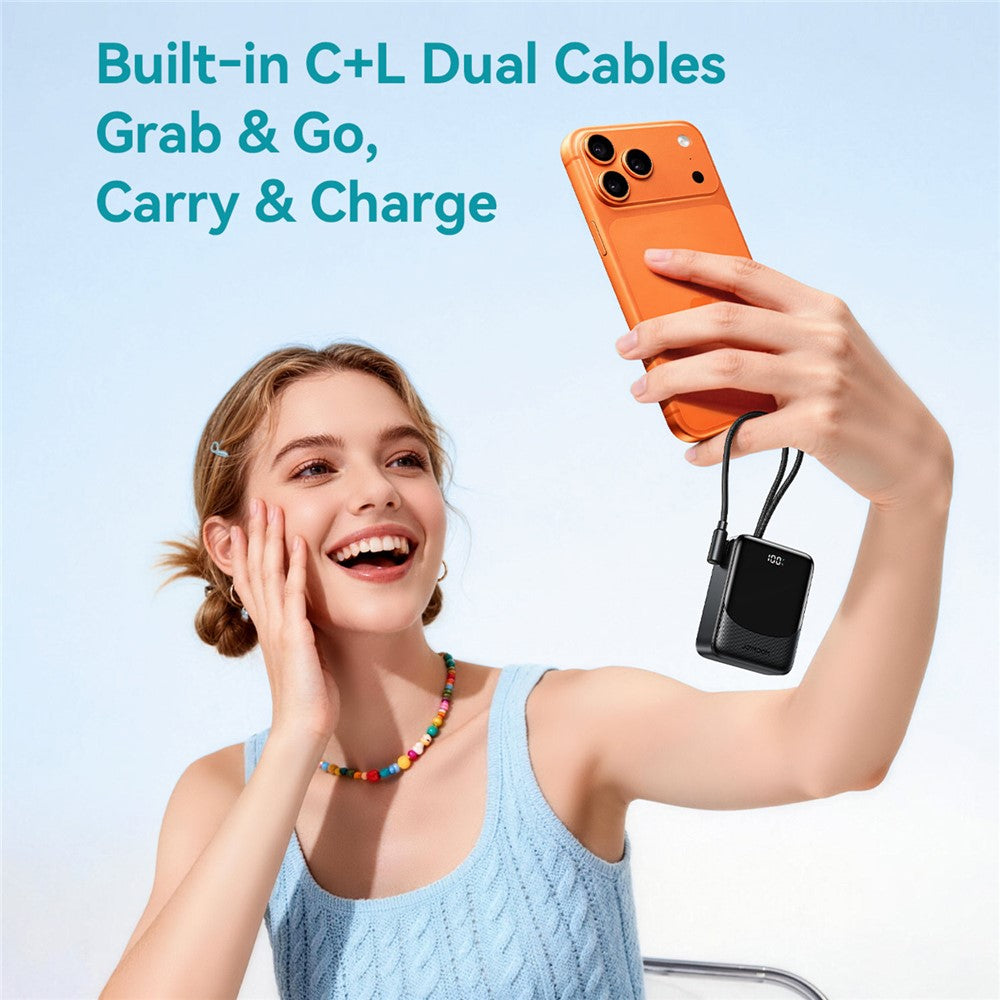 JOYROOM JR-PC1 Power Bank 10000mAh 22.5W Fast Charging with Built-in Dual Cables