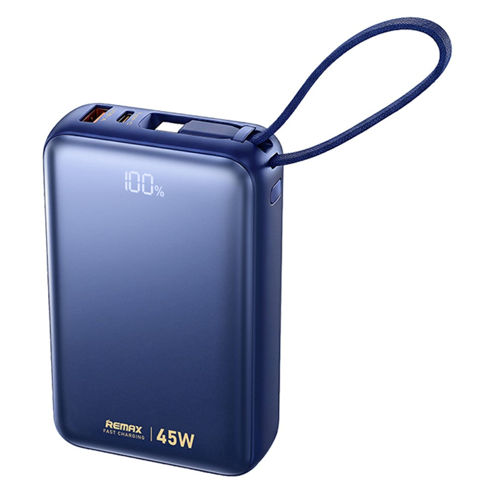 REMAX AS-182-45 Power Bank 20000mAh 45W PD Fast Charging Battery Pack with Built-in Dual Cables