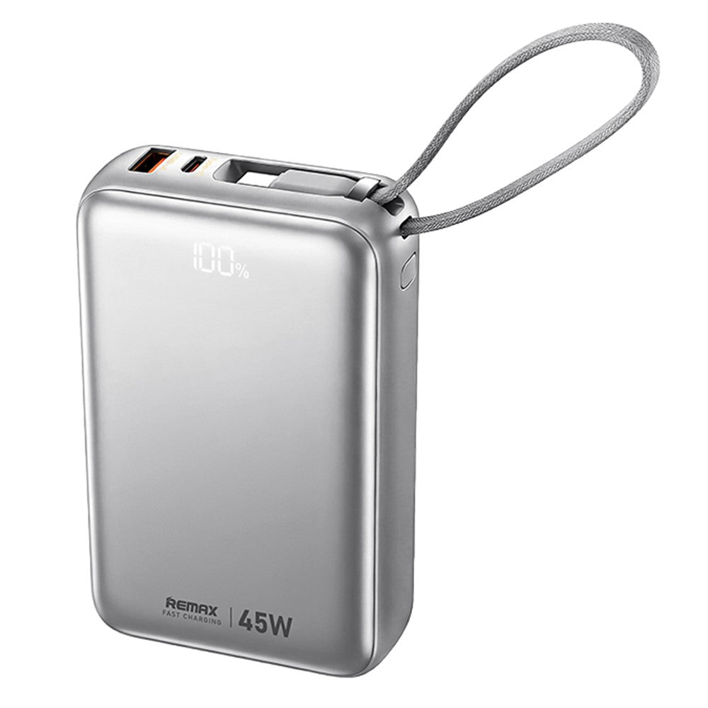 REMAX AS-182-45 Power Bank 20000mAh 45W PD Fast Charging Battery Pack with Built-in Dual Cables