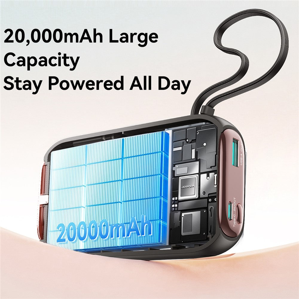 JOYROOM JR-L012 Ultra 20000mAh Power Bank 45W Fast Charging Portable Charger Built-in Type-C + iP Cables