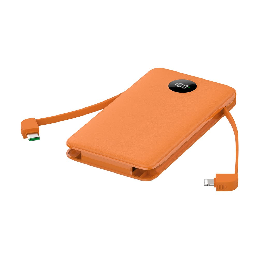 Power Bank 10000mAh 22.5W Fast Charging Built-in Cables LED Display Portable Charger