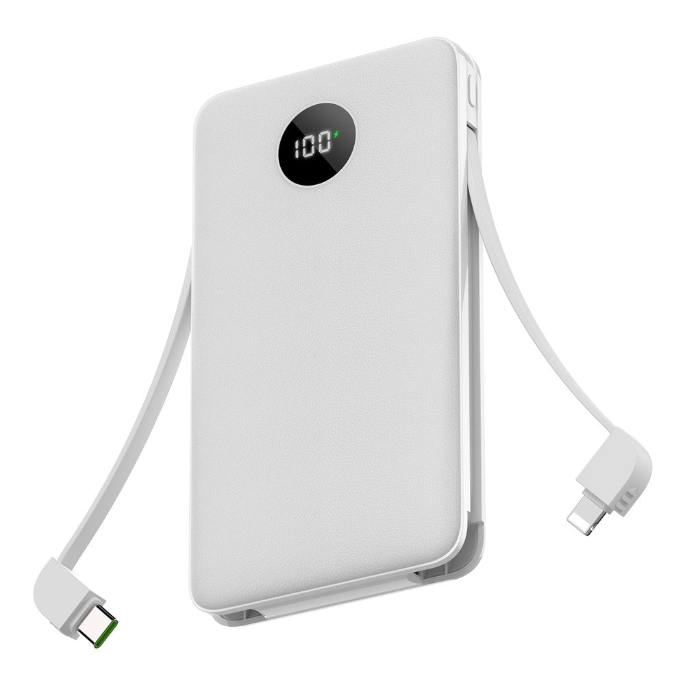 Power Bank 10000mAh 22.5W Fast Charging Built-in Cables LED Display Portable Charger
