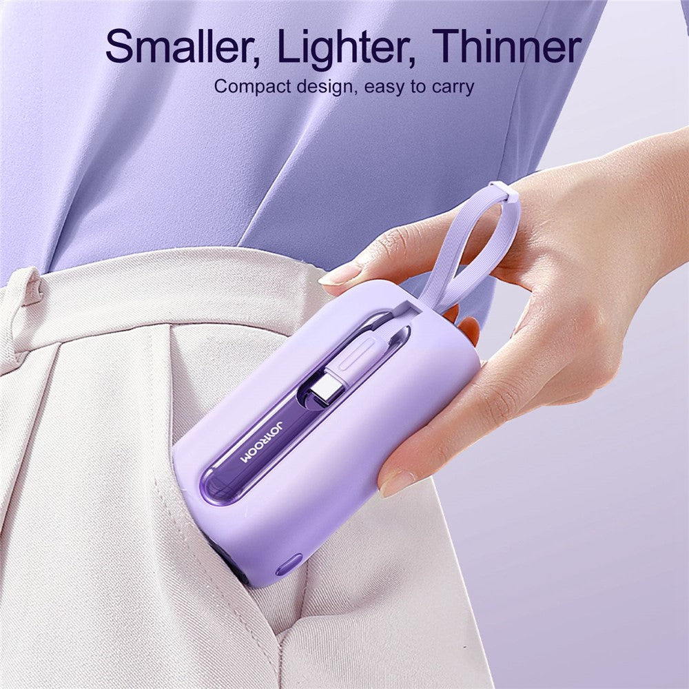 JOYROOM JR-L012 22.5W Fast Charging Power Bank 10000mAh Portable Charger Mini External Battery Pack Built-in iP+Type-C Cables