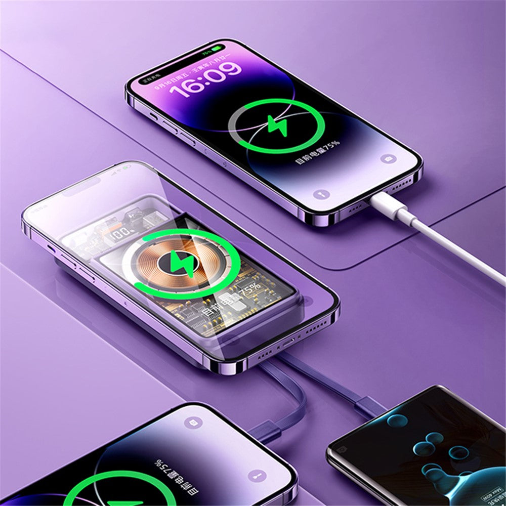 REMAX RPP-580 Walking Phantom 20W + 22.5W Cabled Magnetic Wireless Charger Power Bank 10000mAh External Battery Pack