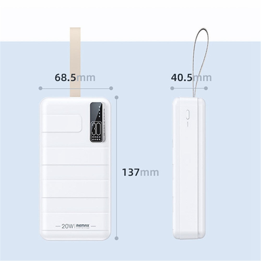 REMAX RPP-506 30000mAh Power Bank 20W+22.5W PD+QC Fast Charging Mobile Phone Charger with LED Display