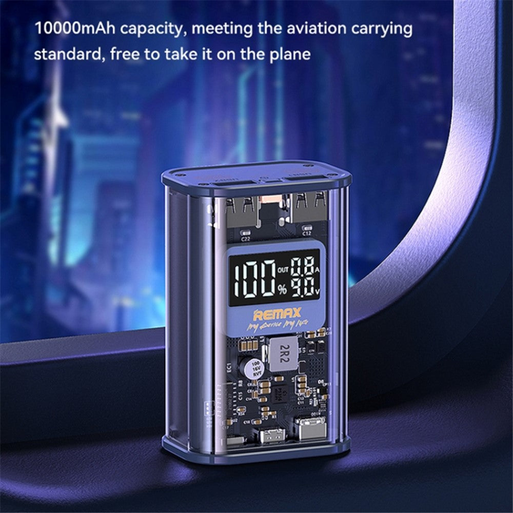 REMAX RPP-570 10000mAh Power Bank PD 20W Fast Charging Portable Charger Transparent Cell Phone External Battery Pack