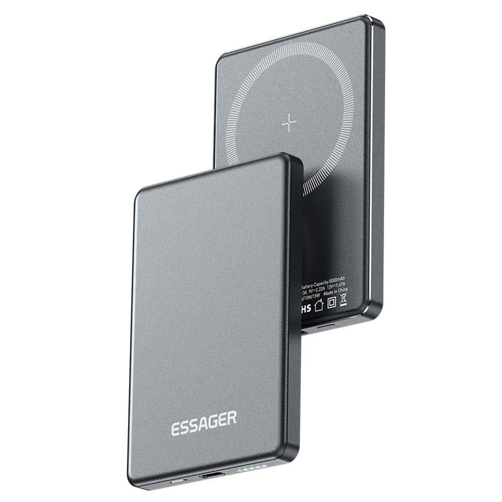 ESSAGER Magnetic Power Bank 5000mAh Ultra Slim Wireless Charging Battery Pack