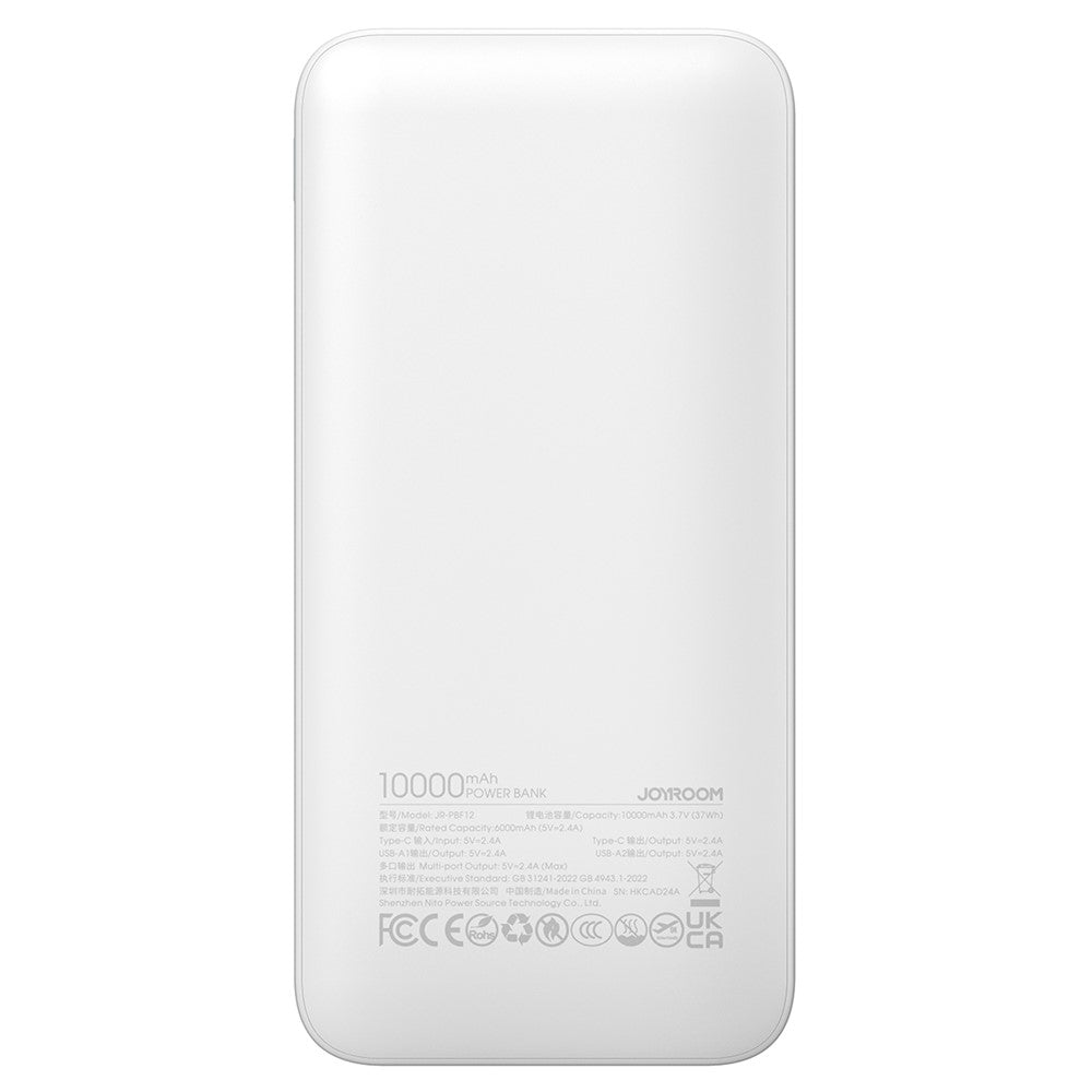JOYROOM JR-PBF12 10000mAh Power Bank Ultra-Thin Type-C Dual Way Charging Phone External Battery